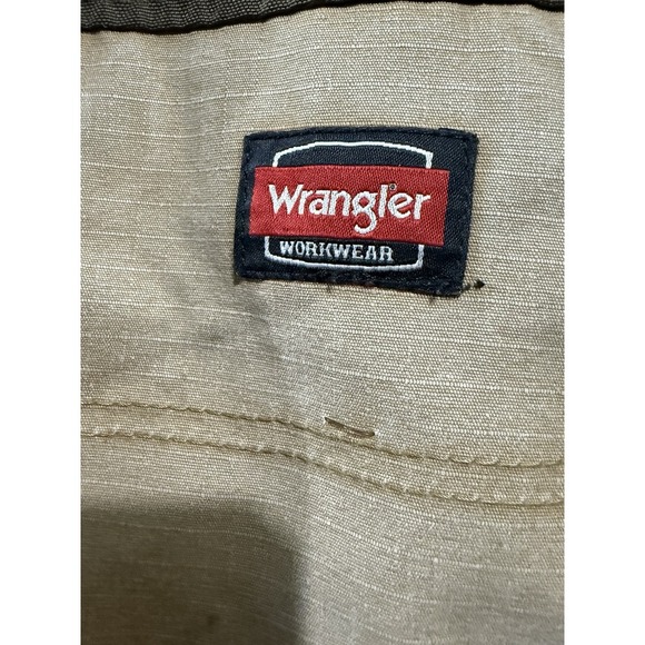 Wrangler Workwear Double Knee Cargo Khaki‎ Duck Canvas Pants Men's 40x30 - Picture 4 of 6